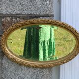 Bevelled oval antique mirror