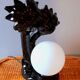 Lampe palmier en céramique 1980 vintage blanc/noir Mathias