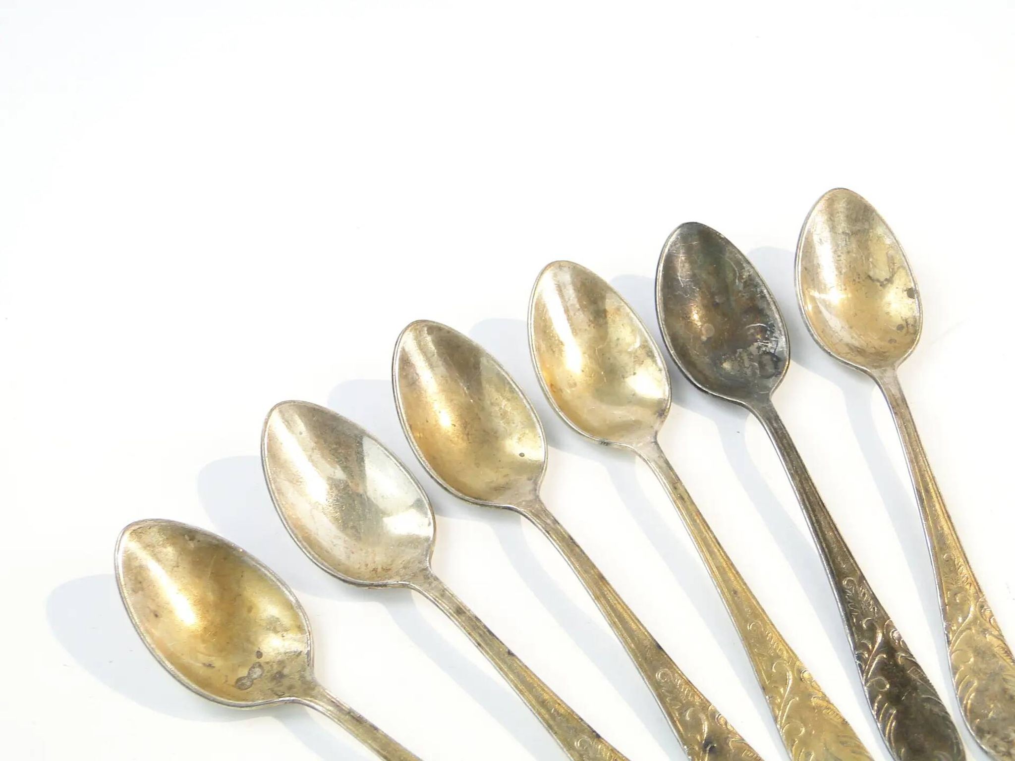 Set of mocha spoons, silver-plated brass, D. Fraget, Poland, 1950s