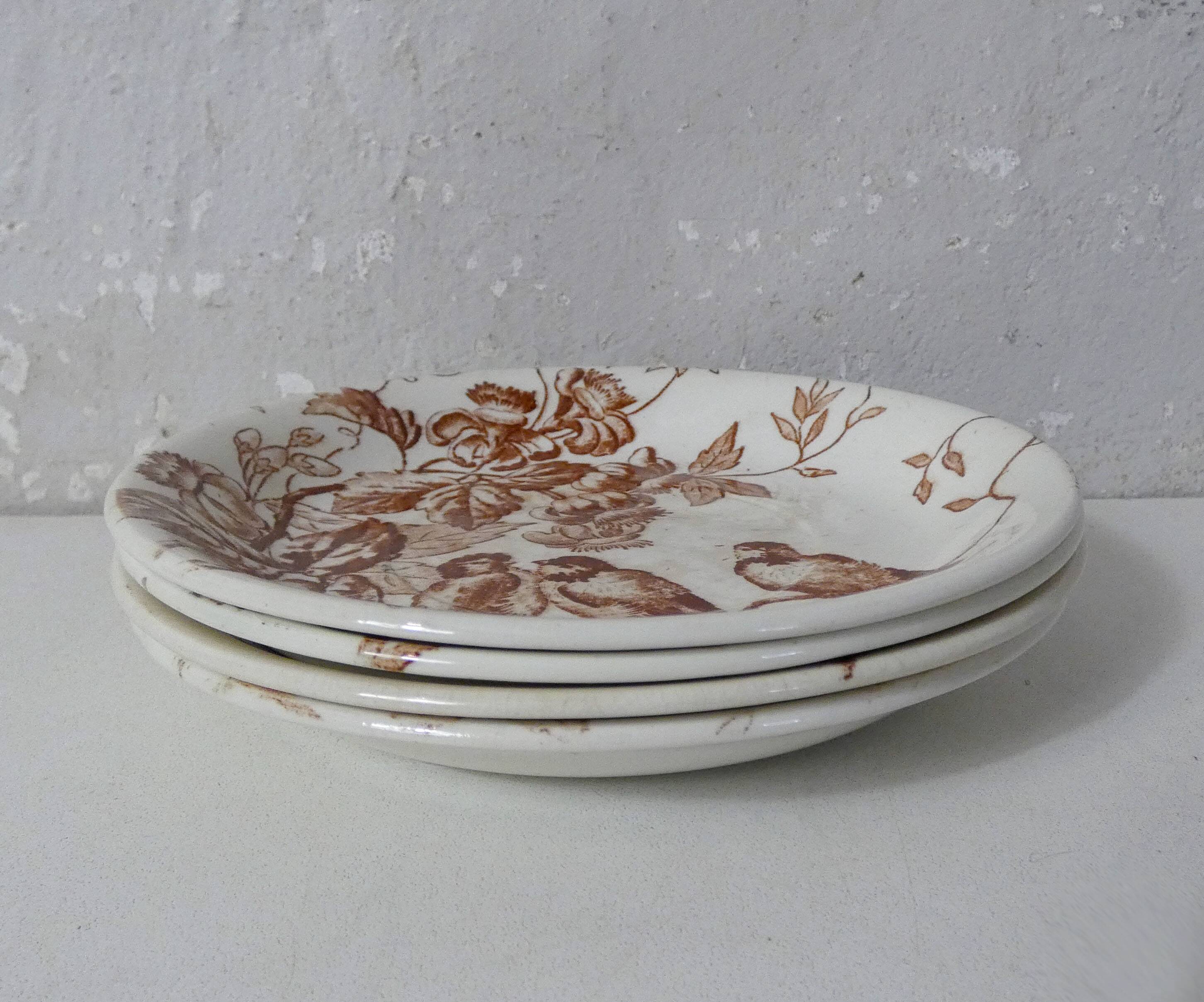 dinette Terre de fer bird plates exclusive to LE BUCHERON