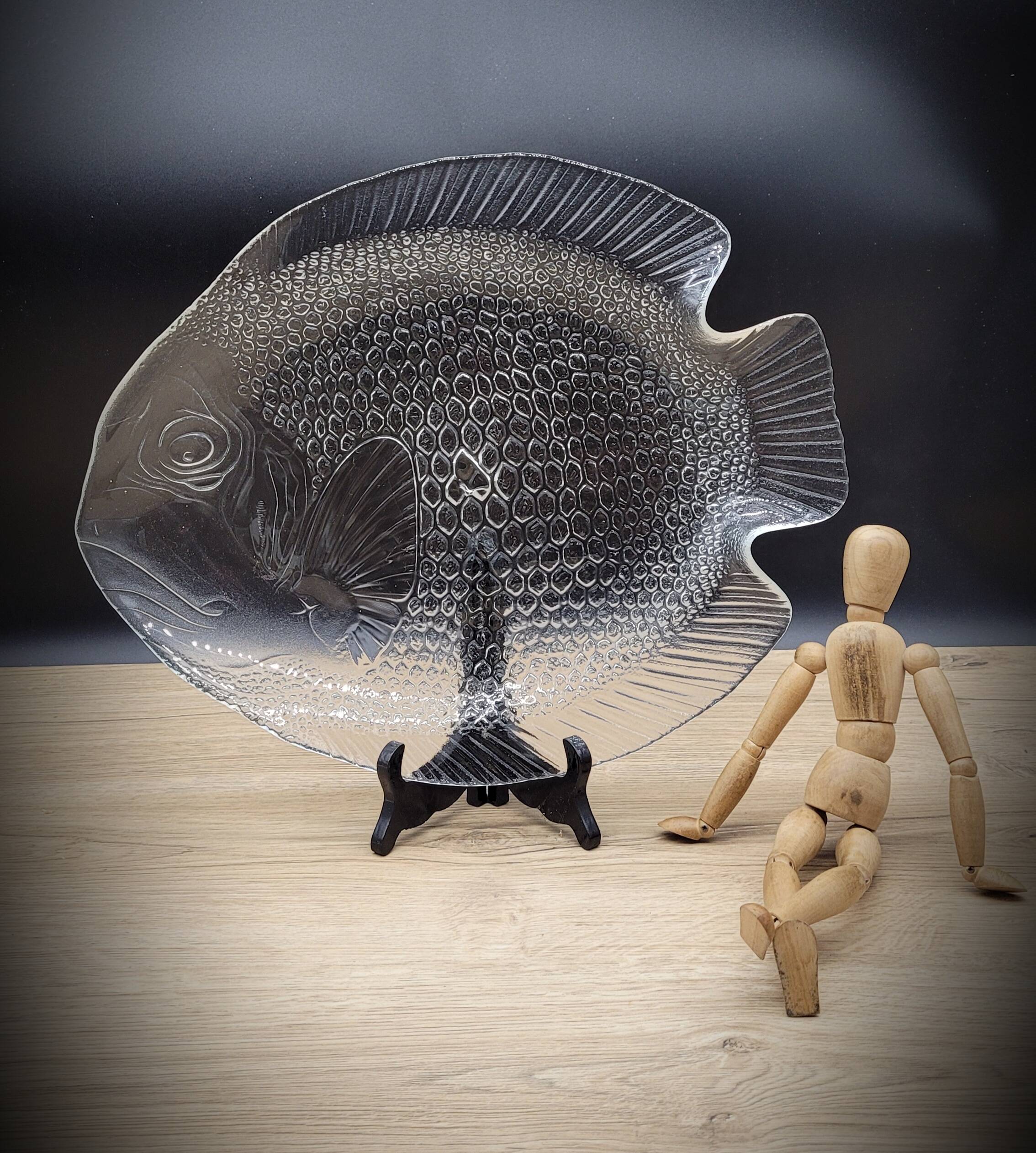 Large fish dish 40x33 transparent