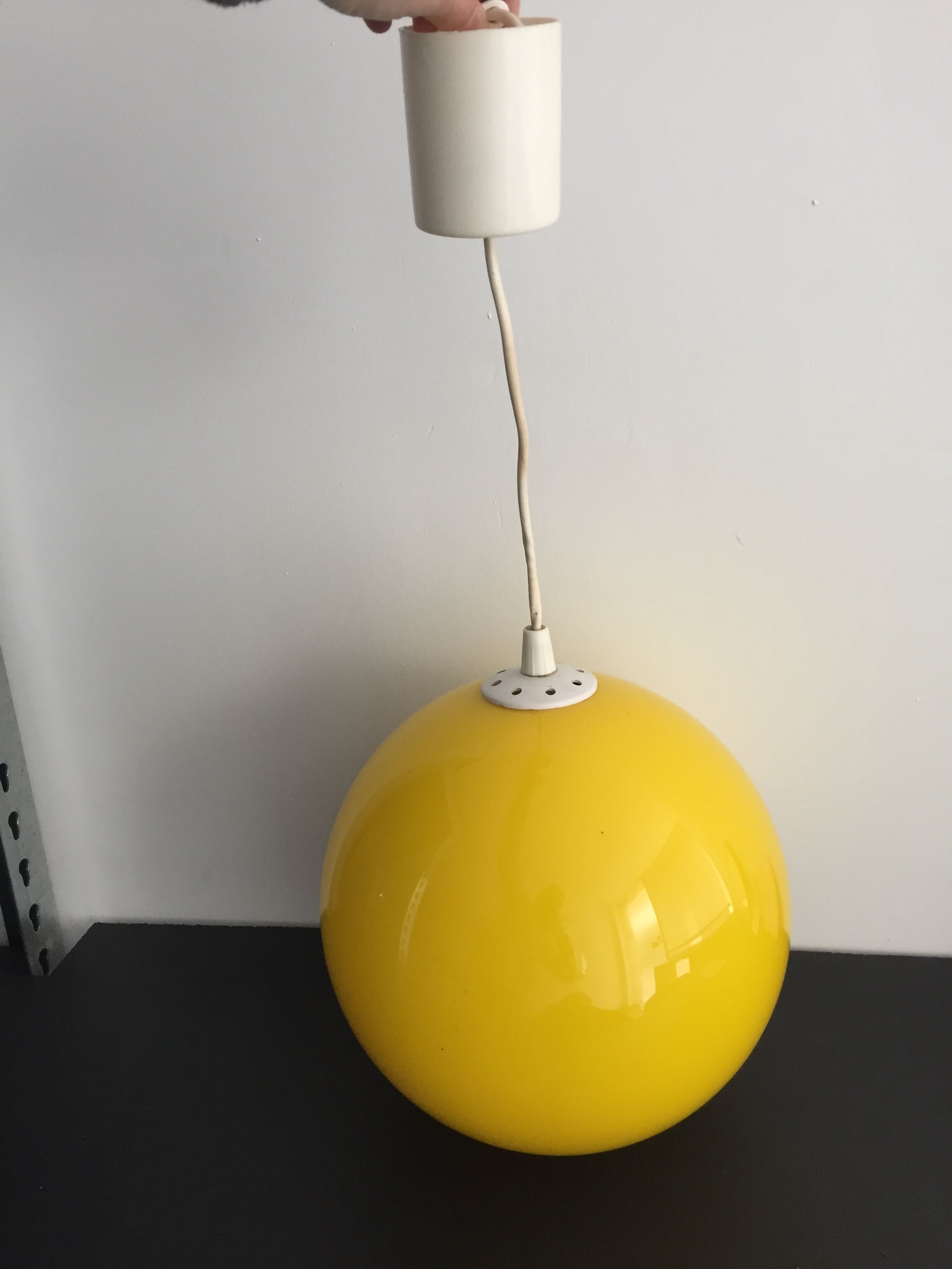 Hanging lamp 70s yellow
