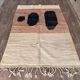 Handwoven natural wool rug, size 150 x 350 cm