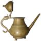 Verseuse, jug or ethnic teapot, antique, in bronze, India, 32x25cm