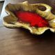 Large Vallauris glazed ceramic bowl/trinket dish, signed JAC - 40/30