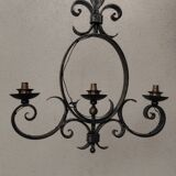 Vintage gothic medieval wrought iron chandelier