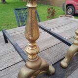 Paire de chenets anciens laiton