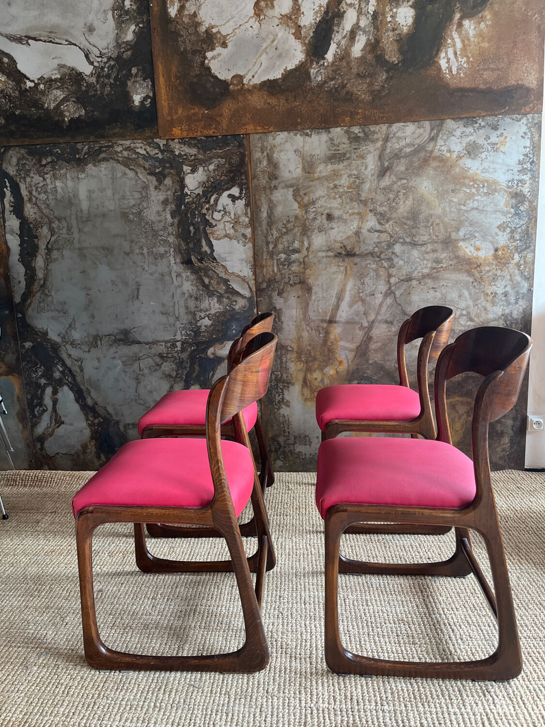 4 chaises Baumann modèle traîneau