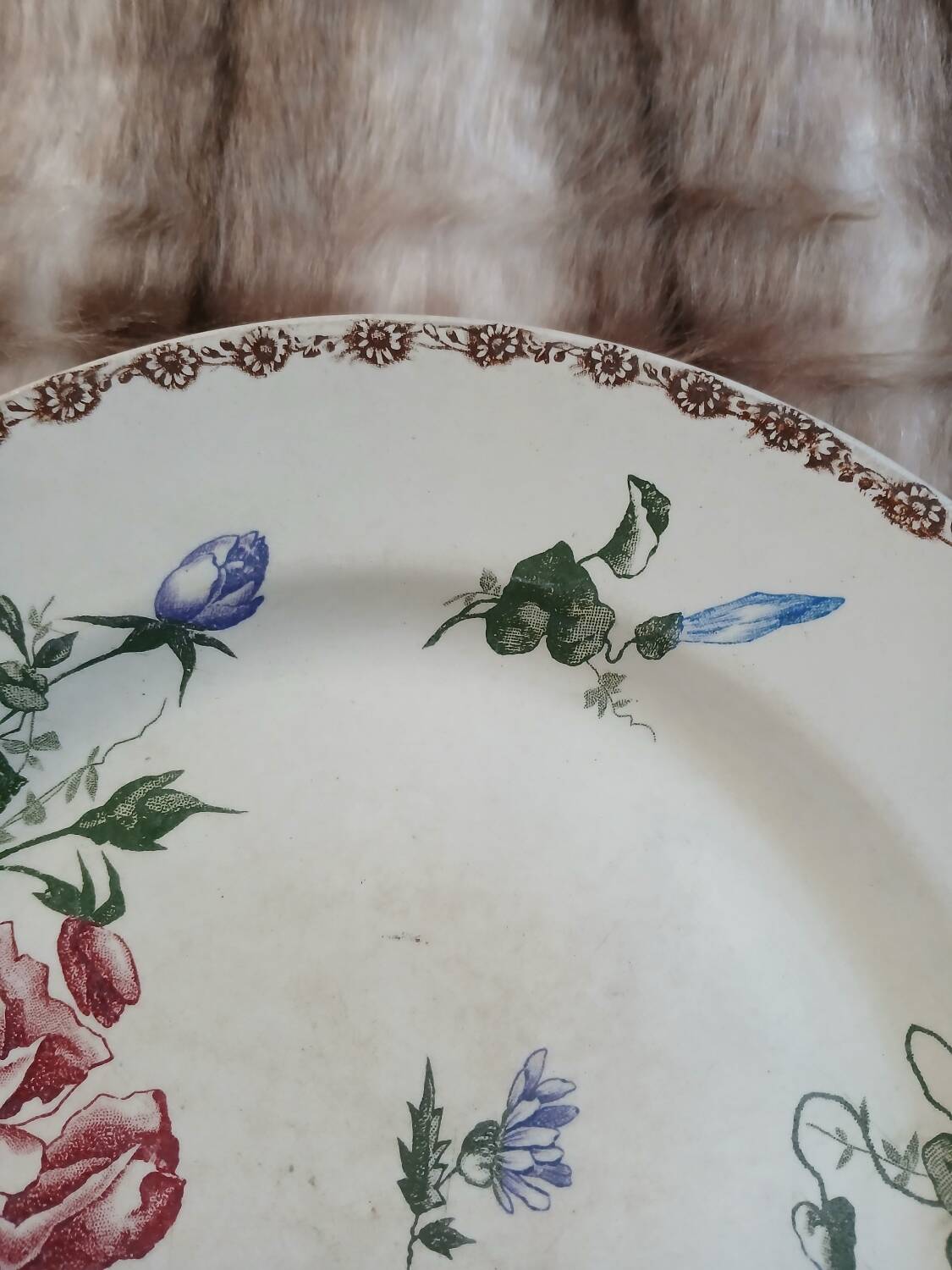 Old polychrome ironstone plate