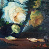 Still Life - bouquet of roses – oil on canvas framed by Pilar Benlloch