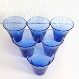 6 Bubble Glass Blue Glasses