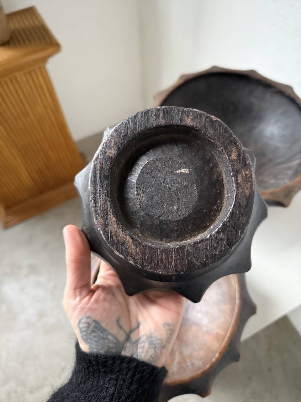 Brutalist wooden dishes, Savoyard popular art.