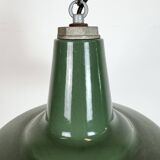 Industrial Green Enamel Factory Pendant Lamp, 1960s