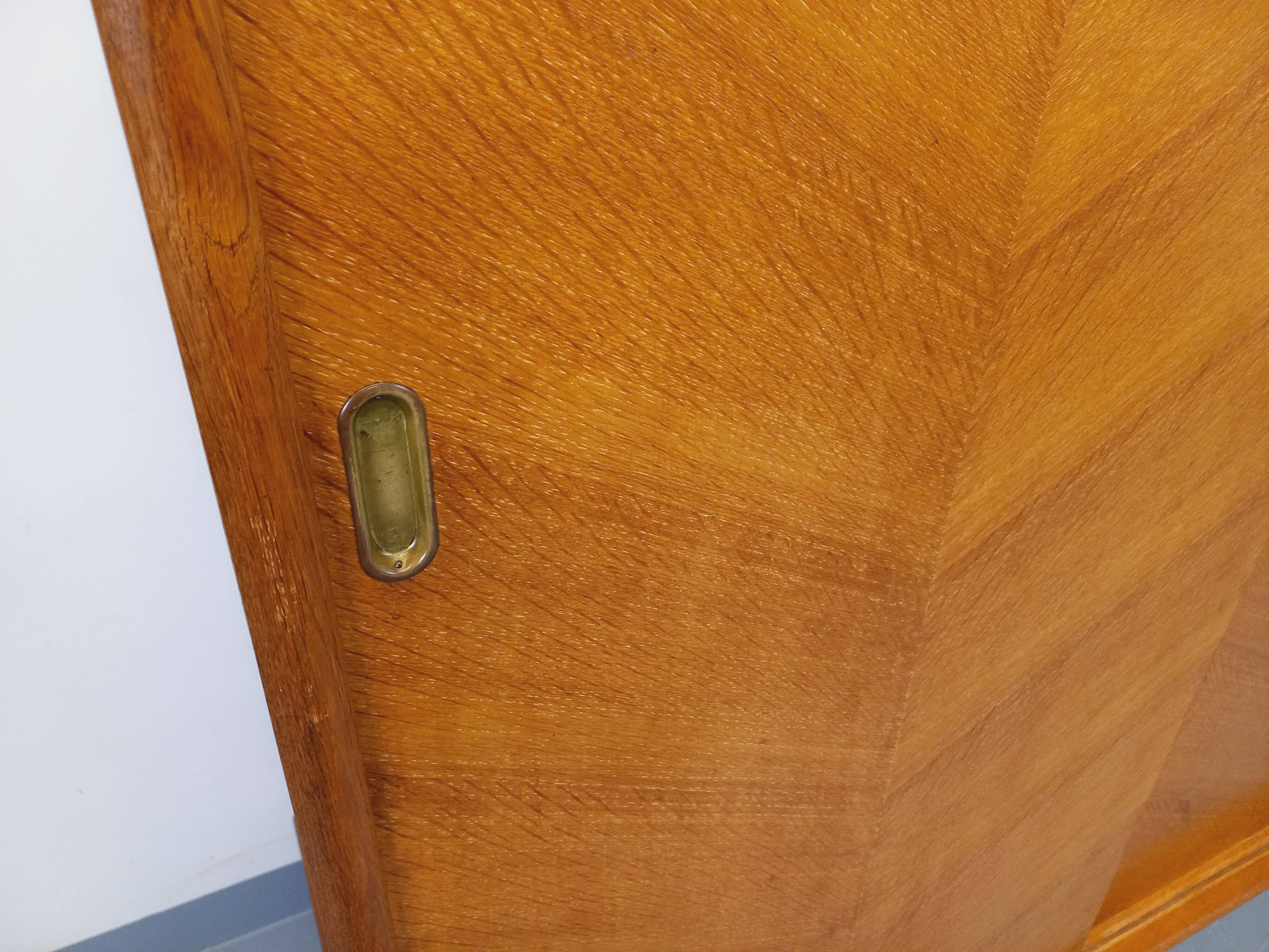 Vintage oak wardrobe from the 1960s.