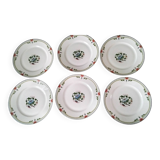 6 Assiettes plates en porcelaine de Limoges