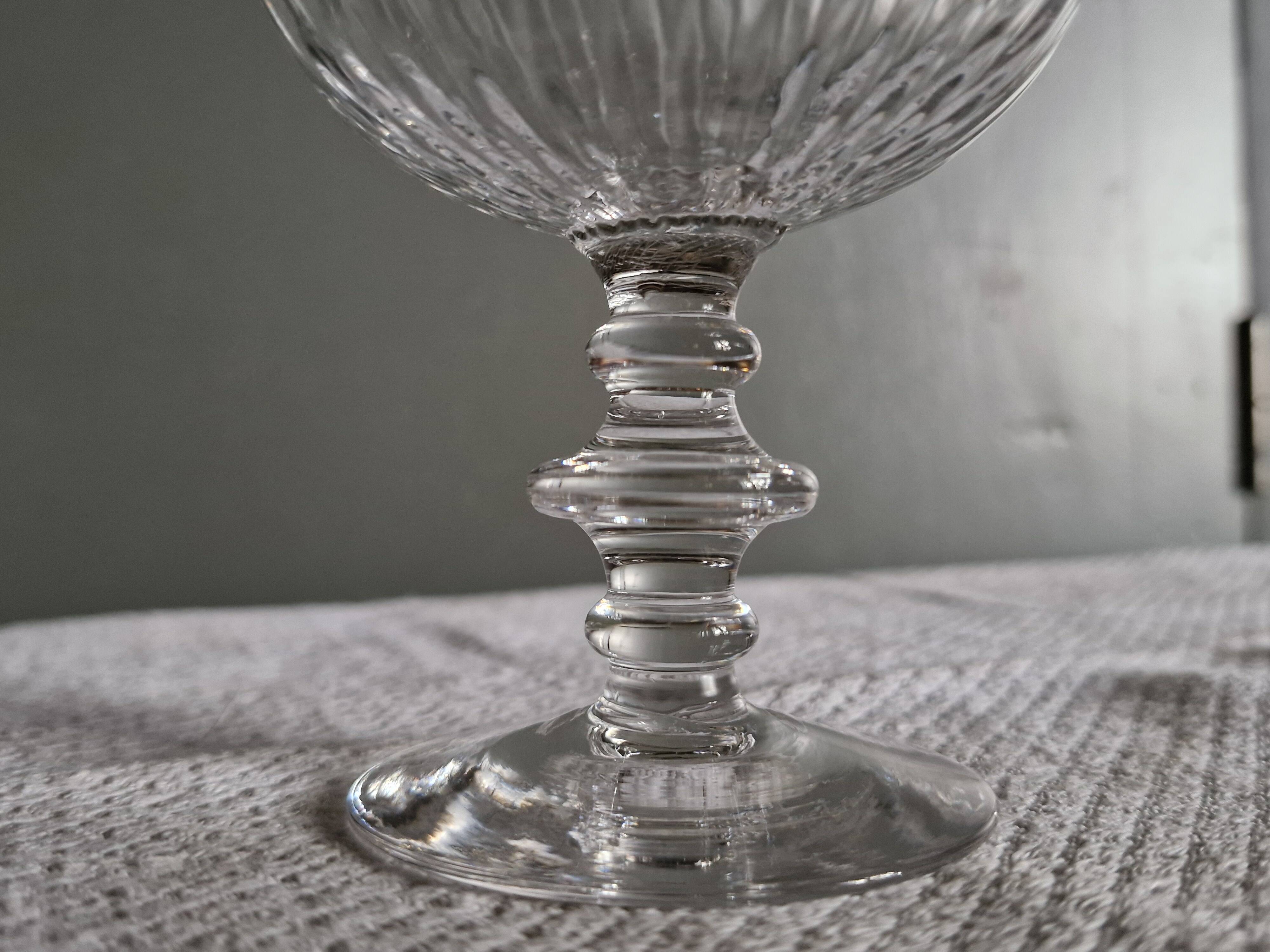 11 crystal champagne coupes - late 19th century