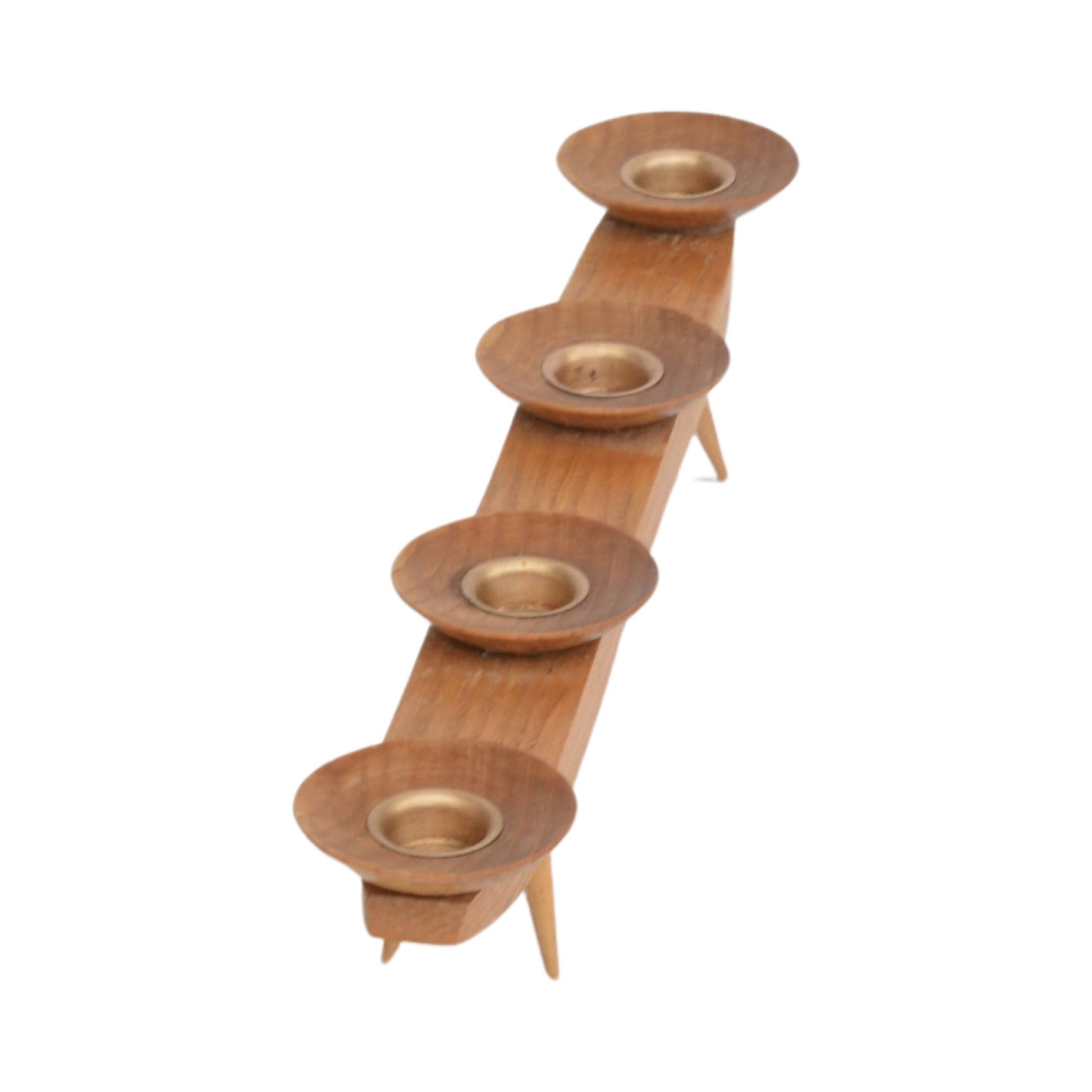 Ash candle holder for small candles, Germany, 1970s.