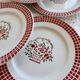 6 vintage dessert plates in Badonviller earthenware with floral decoration.