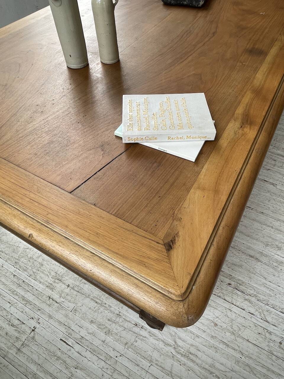 Solid walnut farmhouse castle table 1900 XXL