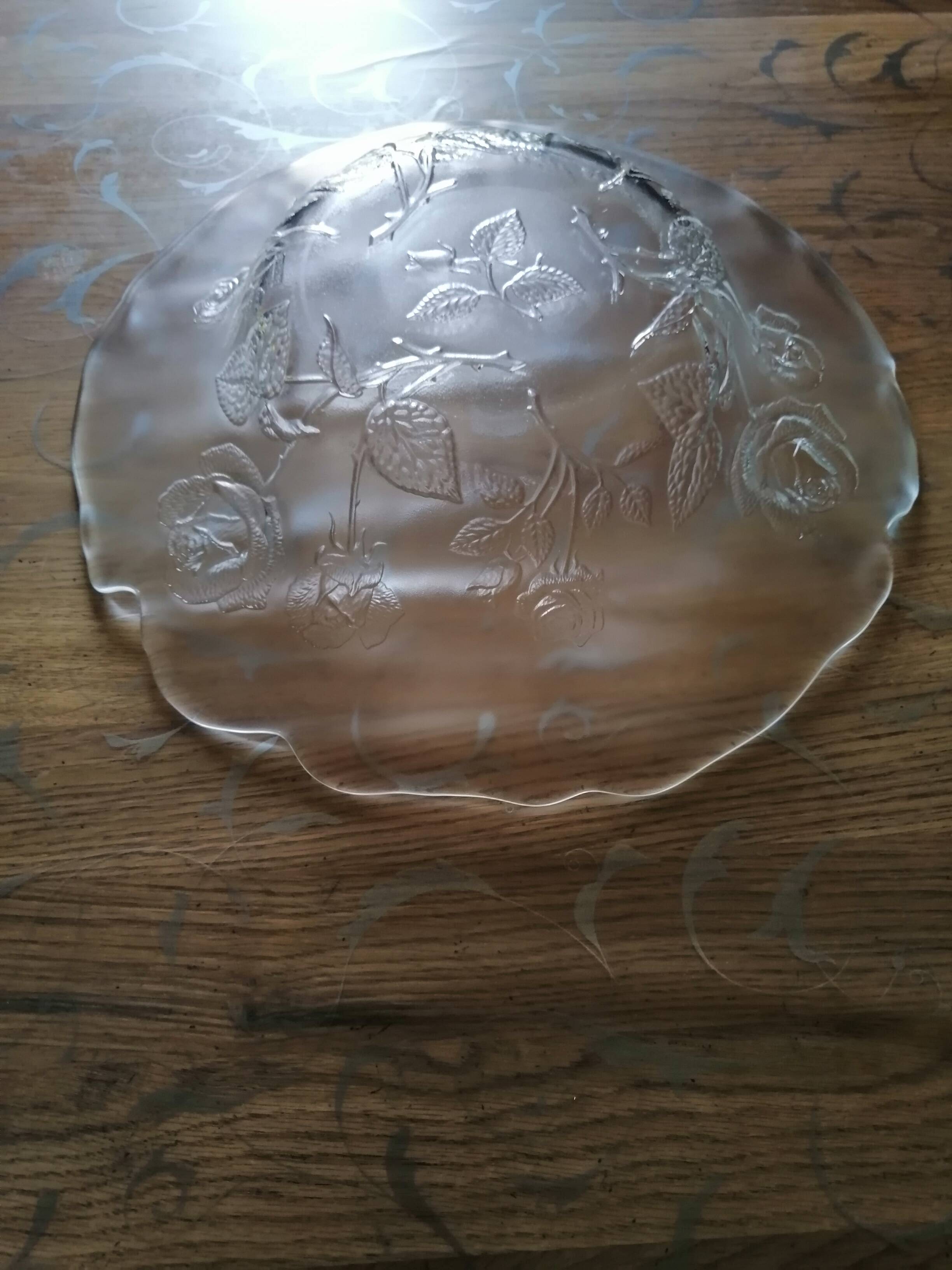 Vintage glass salad bowl