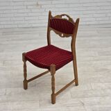 1970s, set of 6 Danish dining chairs, oak wood, furniture wool.