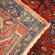 Handwoven rust wool carpet square oriental area rug - 134x136cm