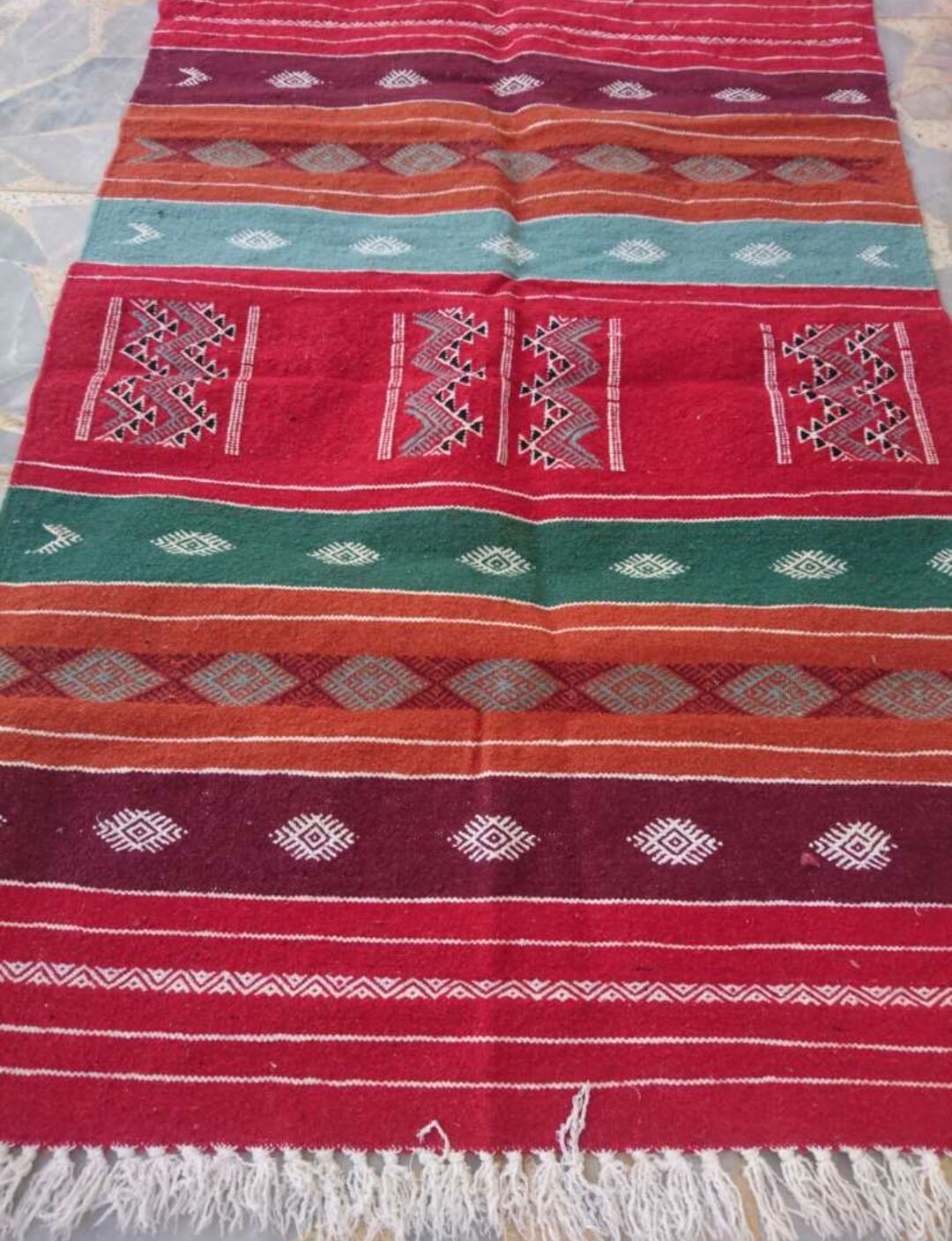 Handmade multicolored kilim rug 140x95cm