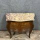 Louis XV style curved chest of drawers in marquetry
