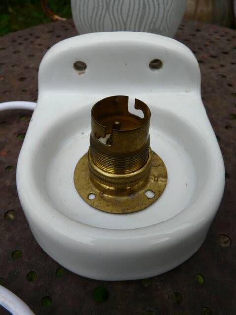 ceramic bathroom wall light with glass tulip from the 1950s