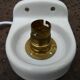 ceramic bathroom wall light with glass tulip from the 1950s