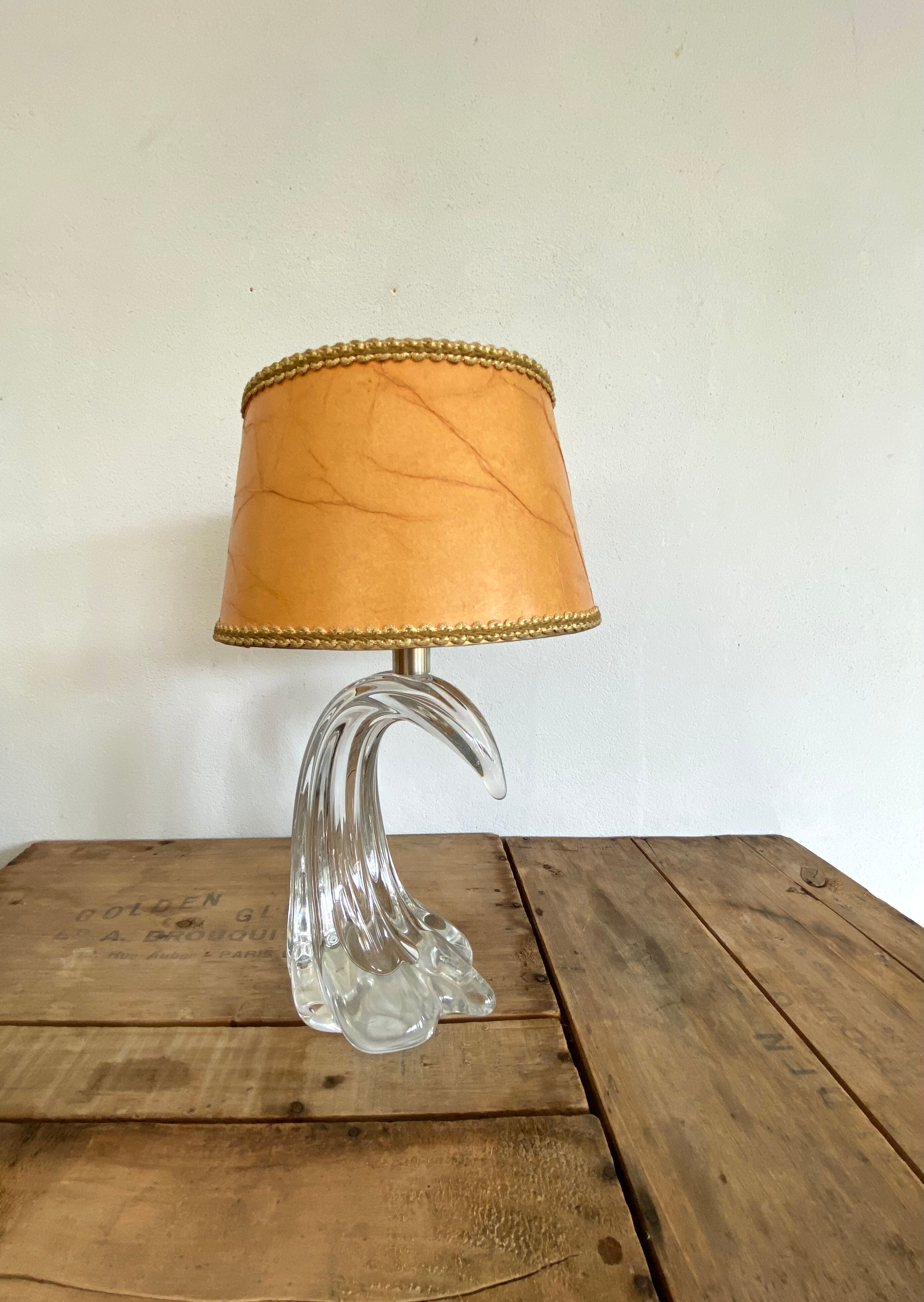 Moulded glass lamp, fabric cable 2 m