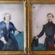 Paintings during enhanced processes watercolor family portrait XIX° + frame