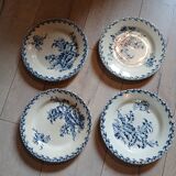 4 flat plates "thistles" from gien