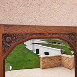 Beveled mirror on door
