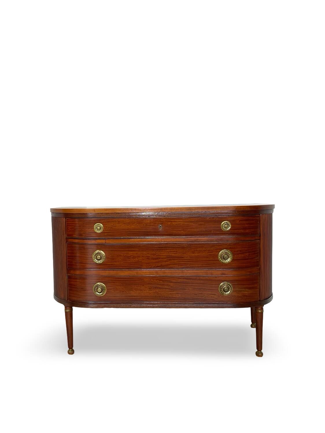 Large half-moon shaped chest of drawers/hall console, 1930s/1940s.