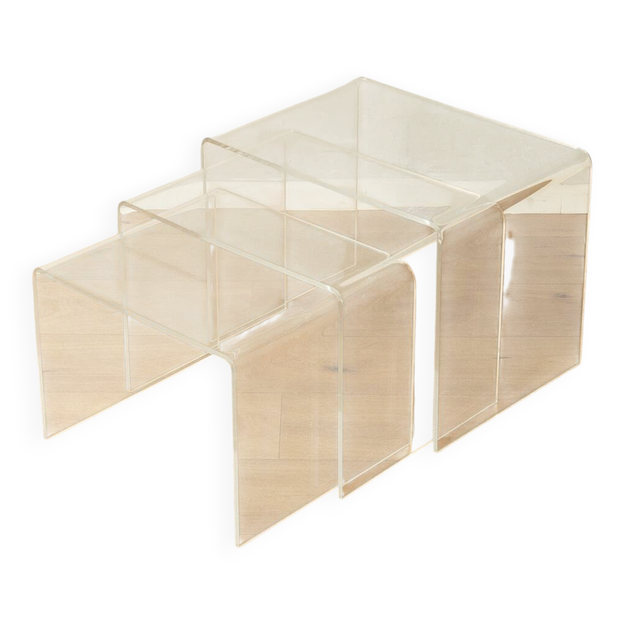 Tables gigognes en acrylique des années 1960
