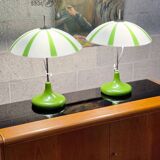Pair of opaline lamp Space age Czech 1970