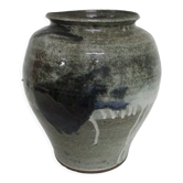 Vase ovoïde en grès Vernissé