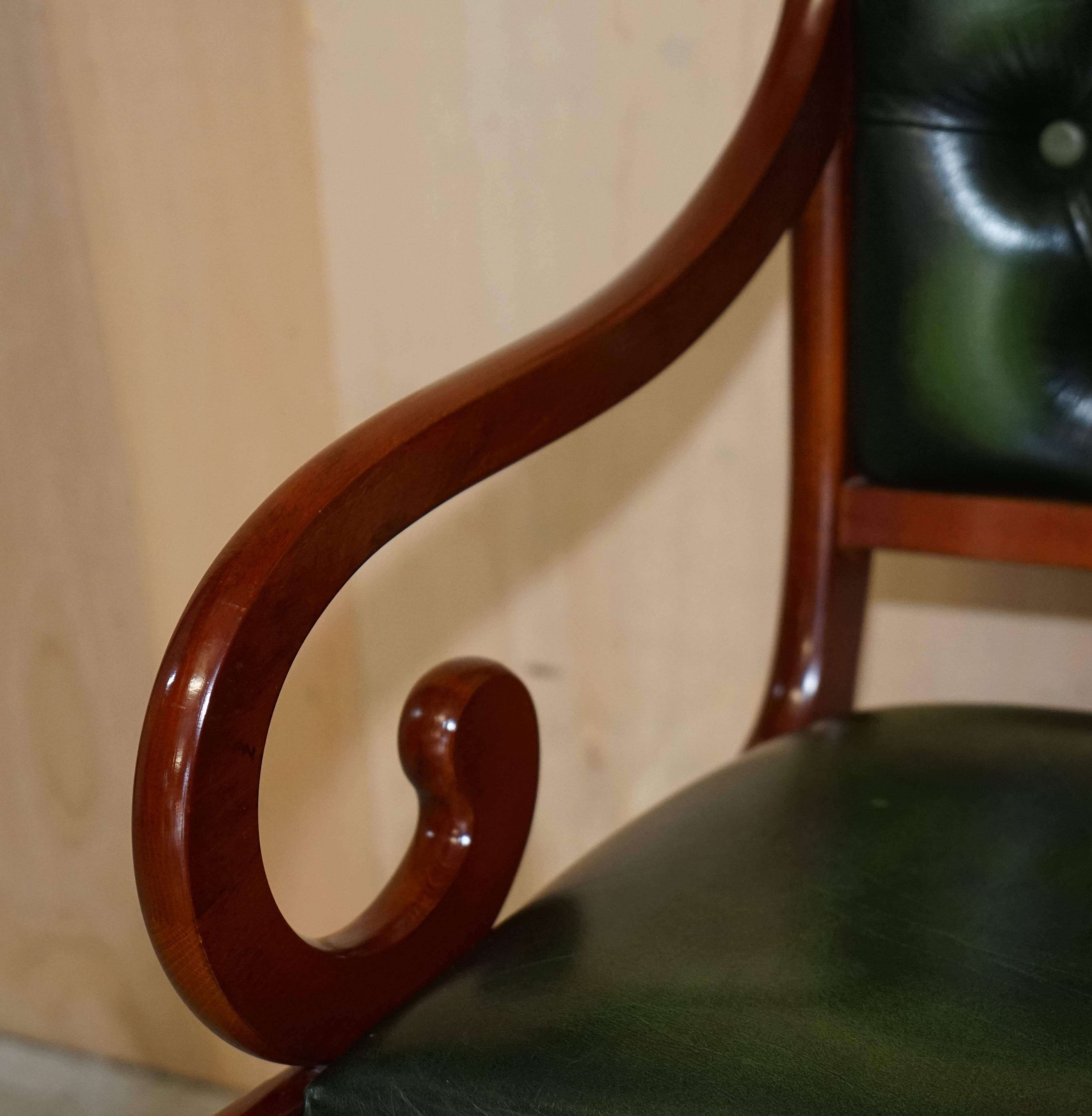 Chesterfield upholstered leather office chair, Victorian style