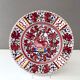Wall plate by Deruta Etrusca, red rooster, Italian Majolica Pottery handpainted