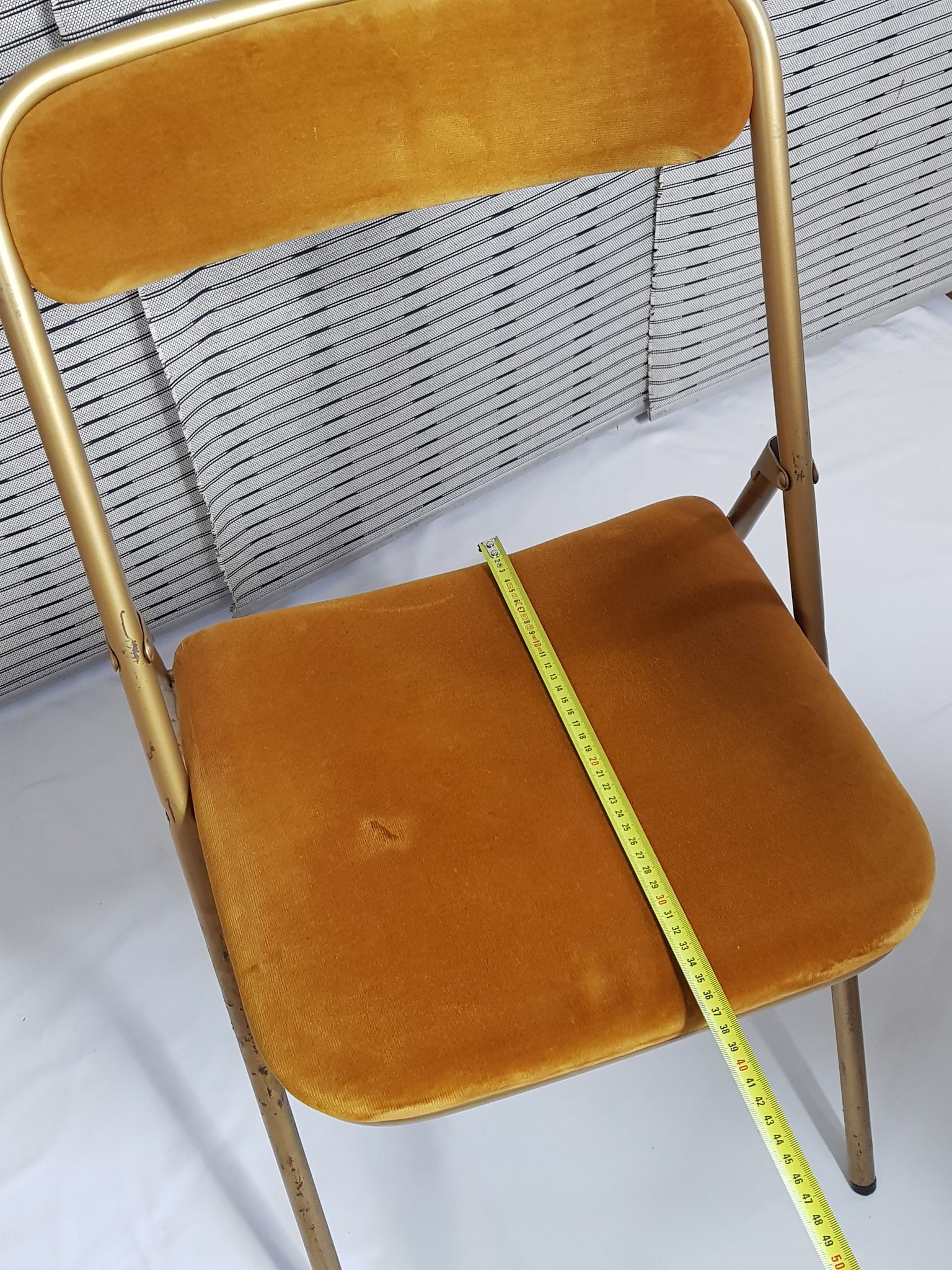 Set of 6 Souvignet conference chairs, vintage, in saffron velvet