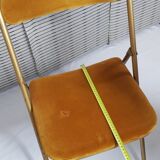 Ensemble de 6 chaises de conférence Souvignet, vintage, en velours safran
