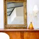 Antique mirror with gilded moldings