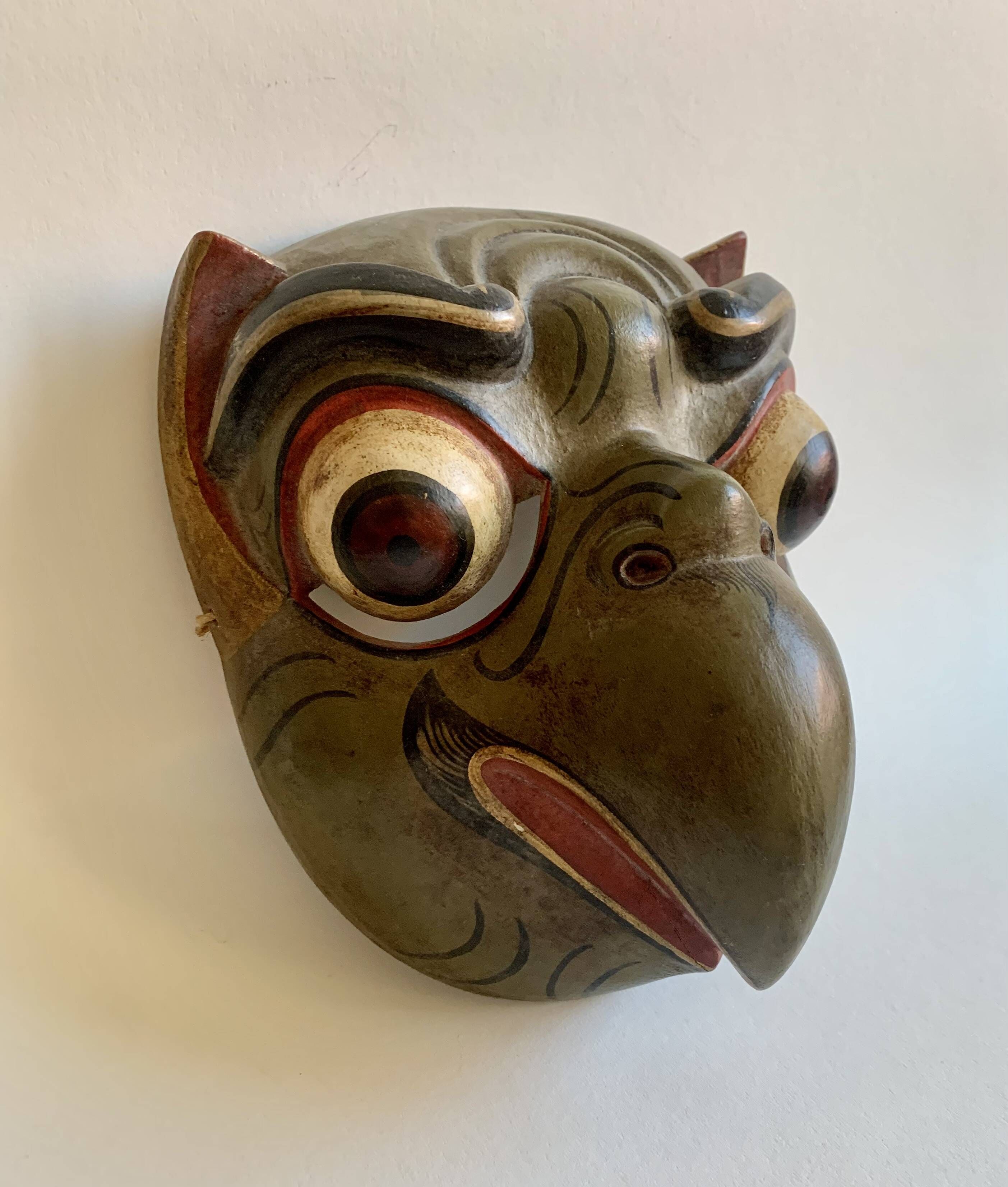 Set of 3 Hand-Carved Old  Wooden Masks South Asia