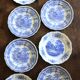 8 romantic blue Lunéville Sarreguemines dinner plates
