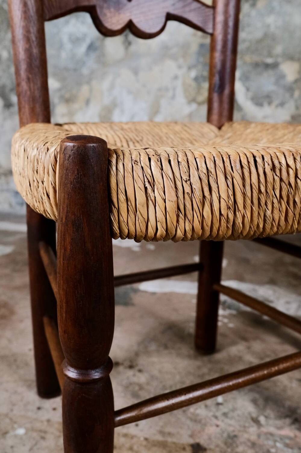 Pair of folk art chairs, France, mid-20th century