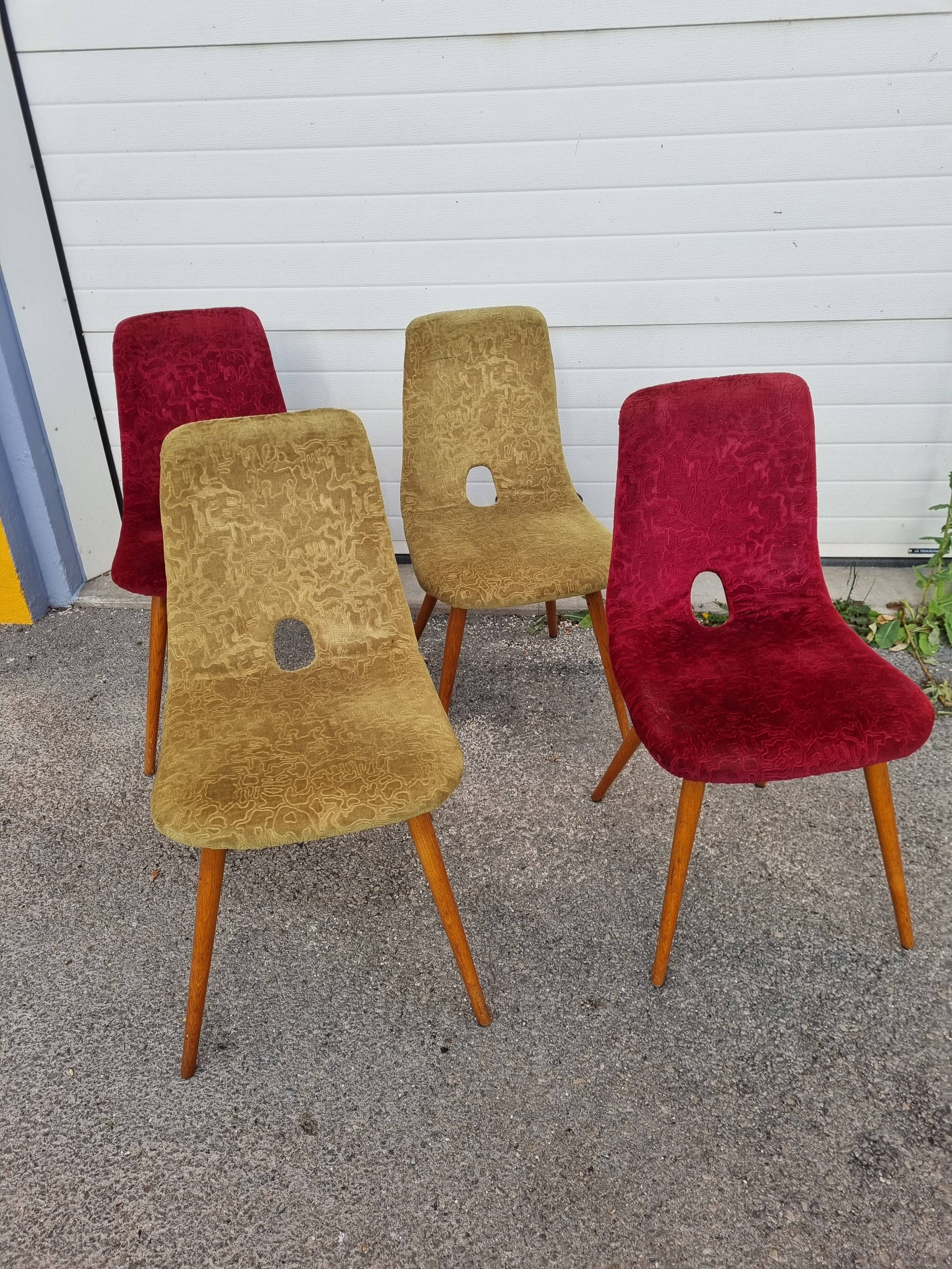 4 Miroslav Navratil chairs from 1970