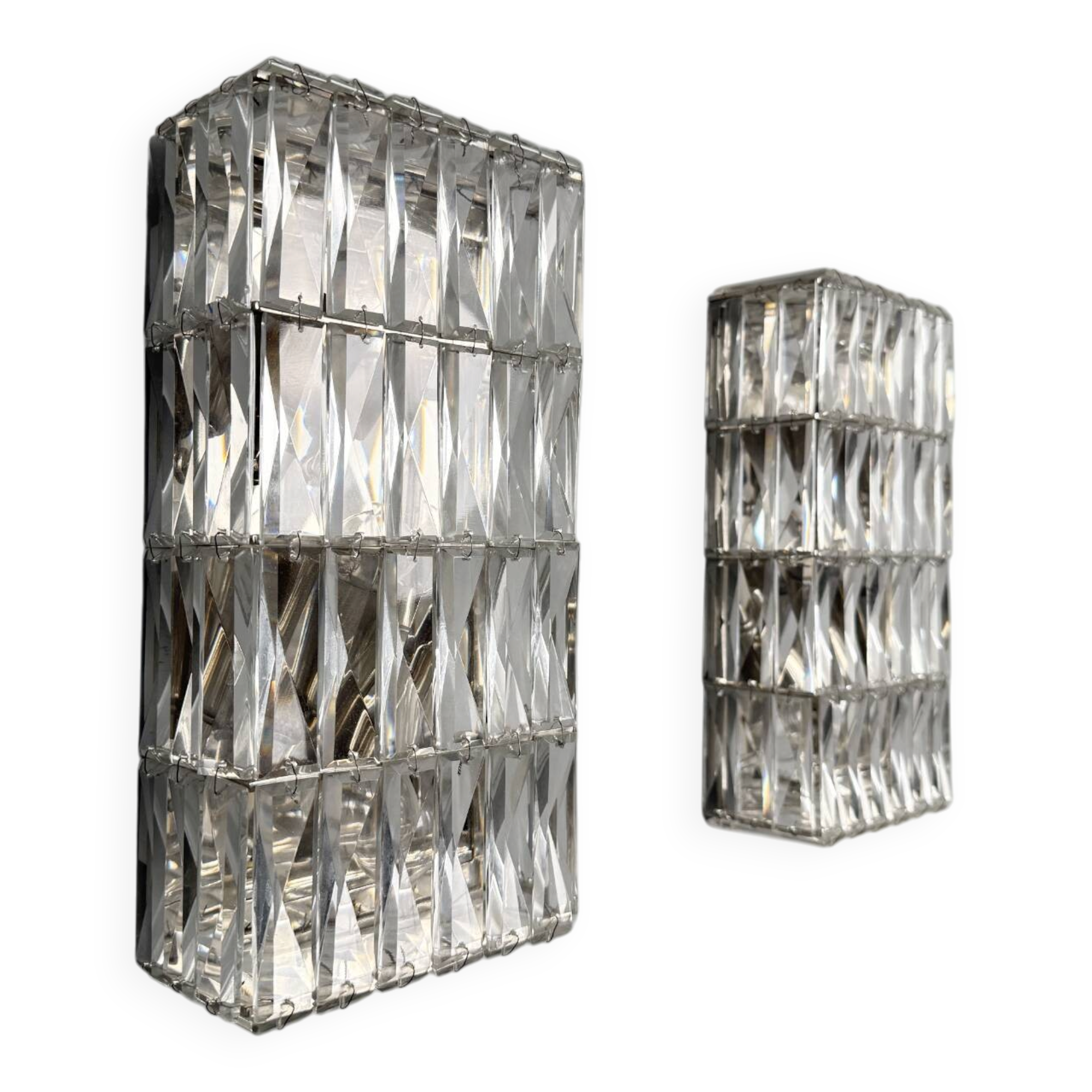 Pair of wall sconces, crystal glass by Bakalowits & Söhne, Austria, 1960s