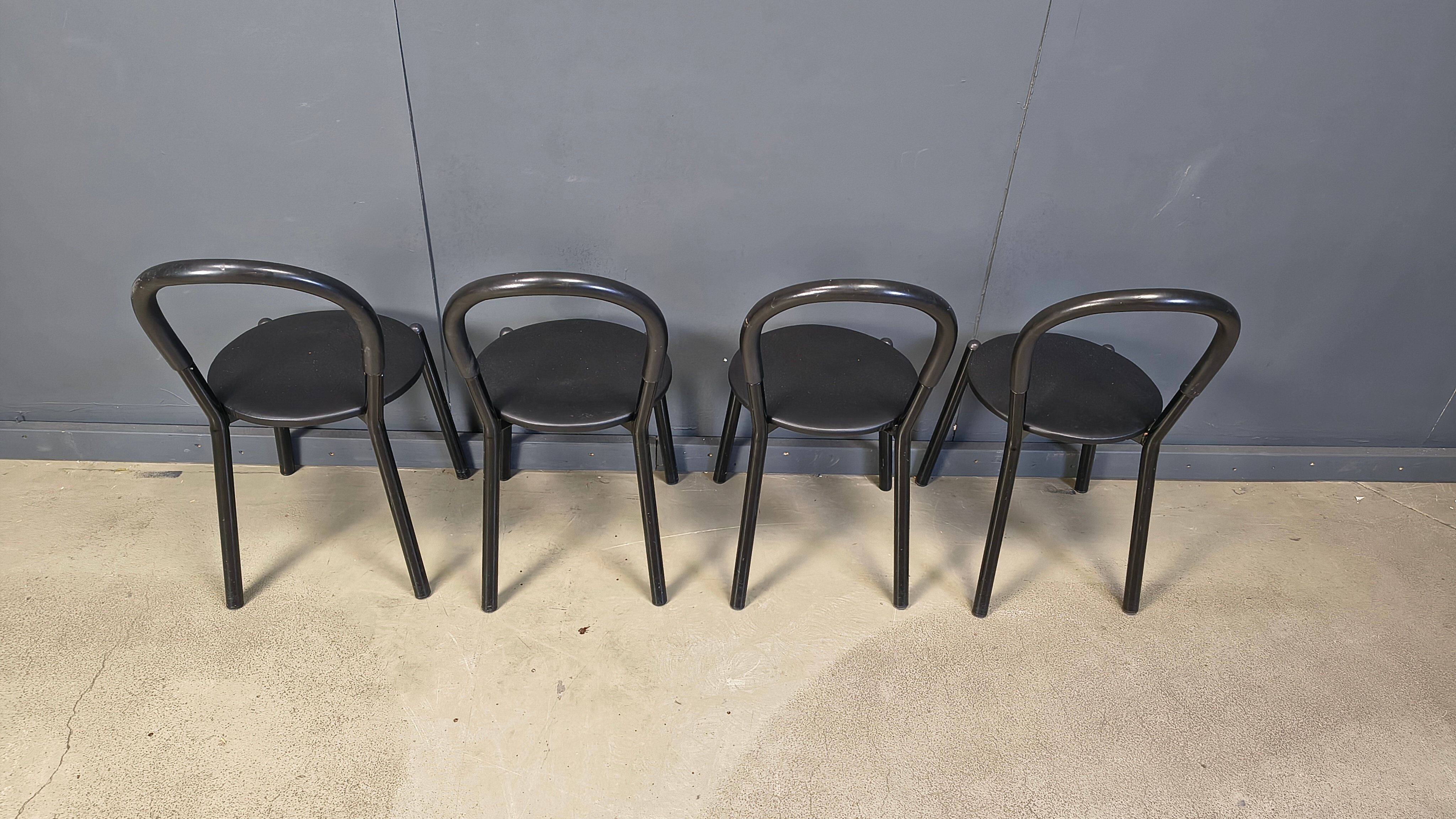 Postmodern Italian dining chairs set of 4 - 1980s