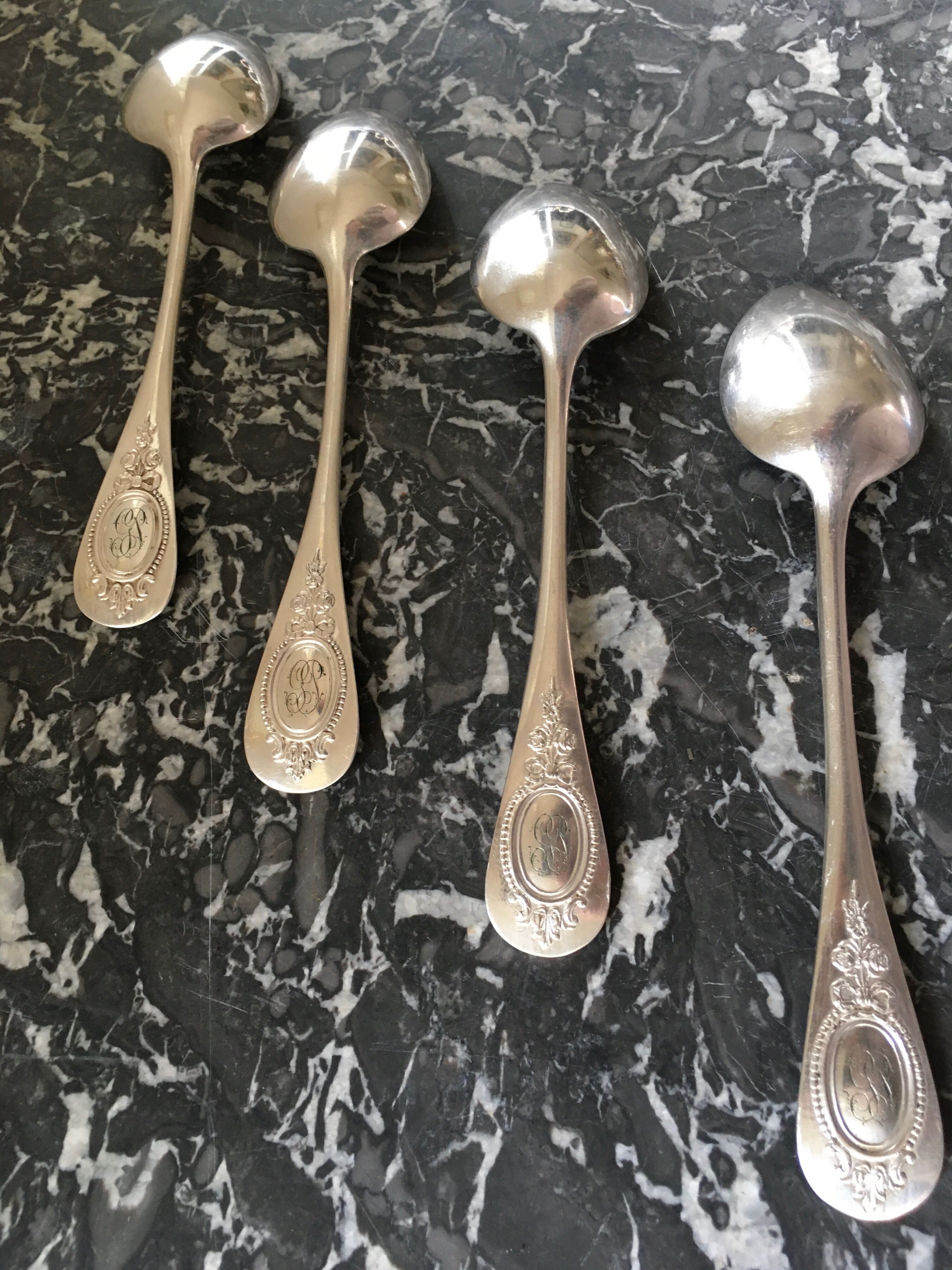 Cailar Bayard silver metal soup spoons